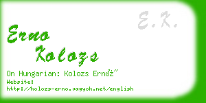 erno kolozs business card